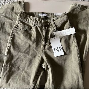 Zara olive high waist jeans
